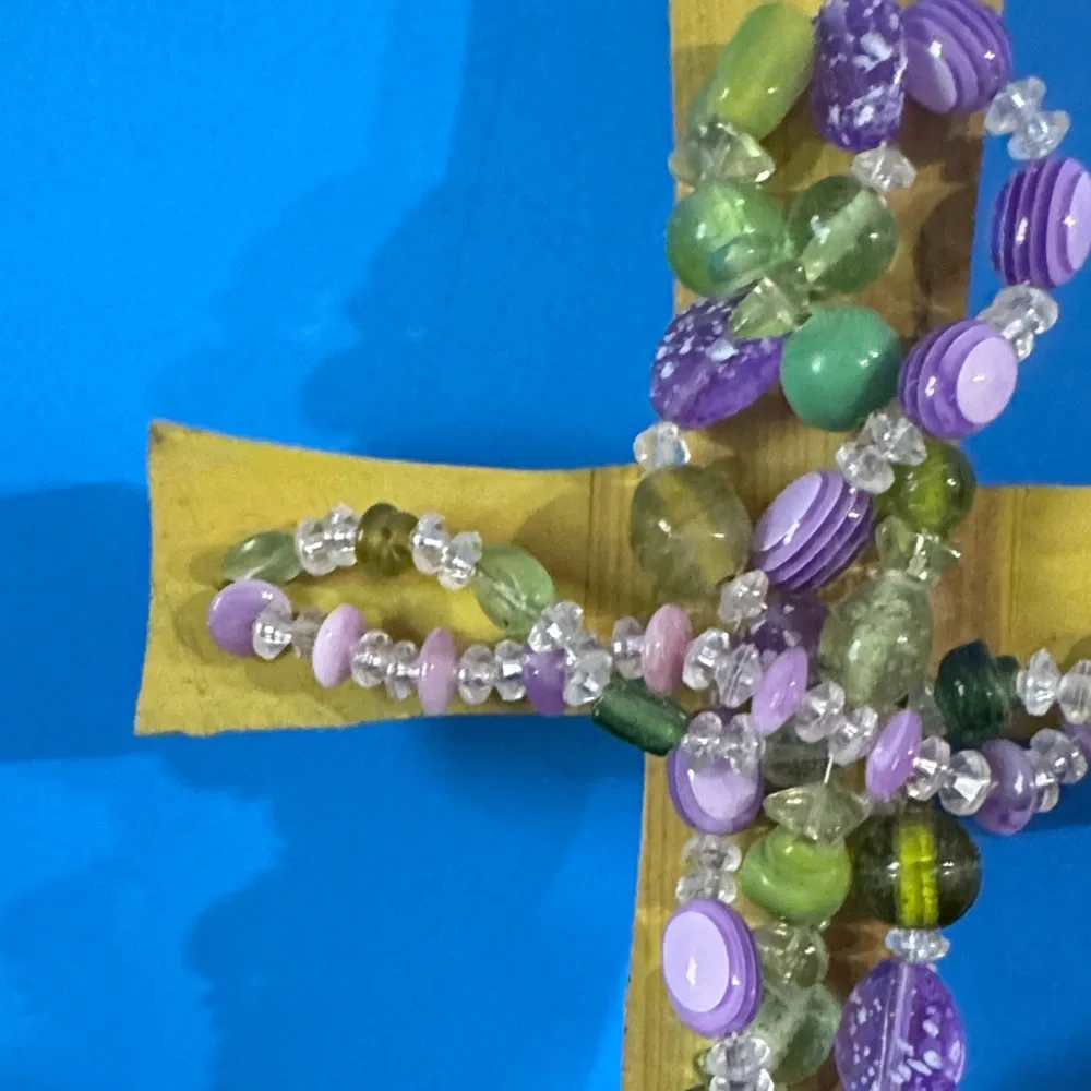 Beautiful handmade Beaded Cross Wall Decor